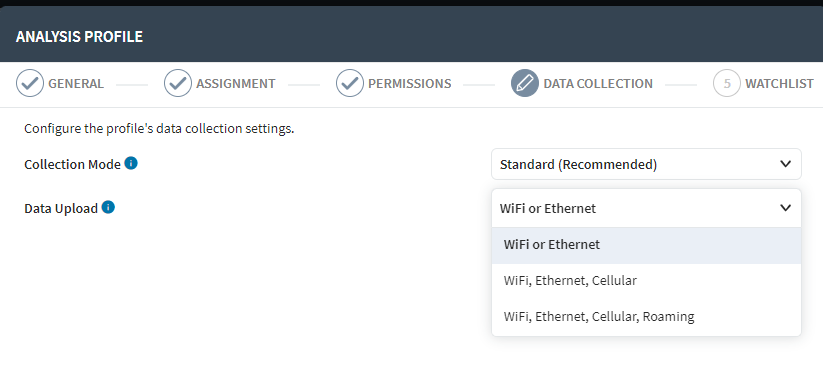 Configure the Analysis Profile Data Upload