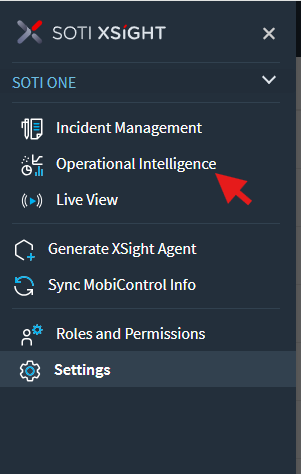 Select Operational Intelligence from the main menu