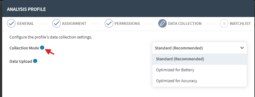 Configure the Analysis Profile Collection mode
