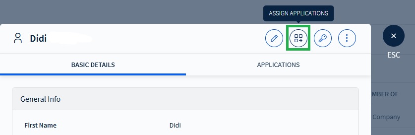 Assign Applications button