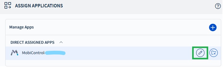 Edit the assigned MobiControl application