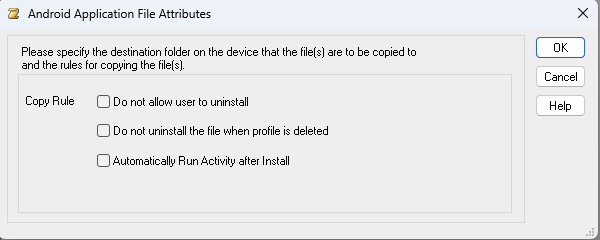 Deselect Automatically Run Activity after Install