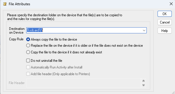 Confirm the location where the files will be installed