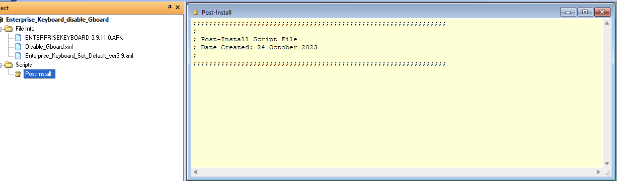 Double-click the Post-Install script