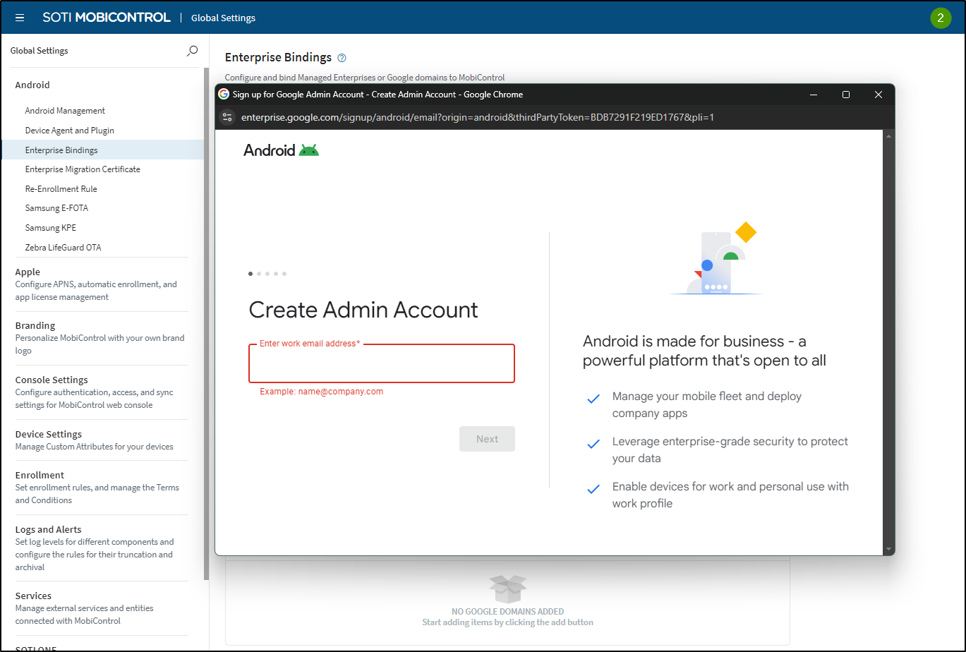 Adding Google Enterprise Binding on Google Site