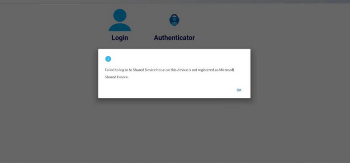 Microsoft authenticator error