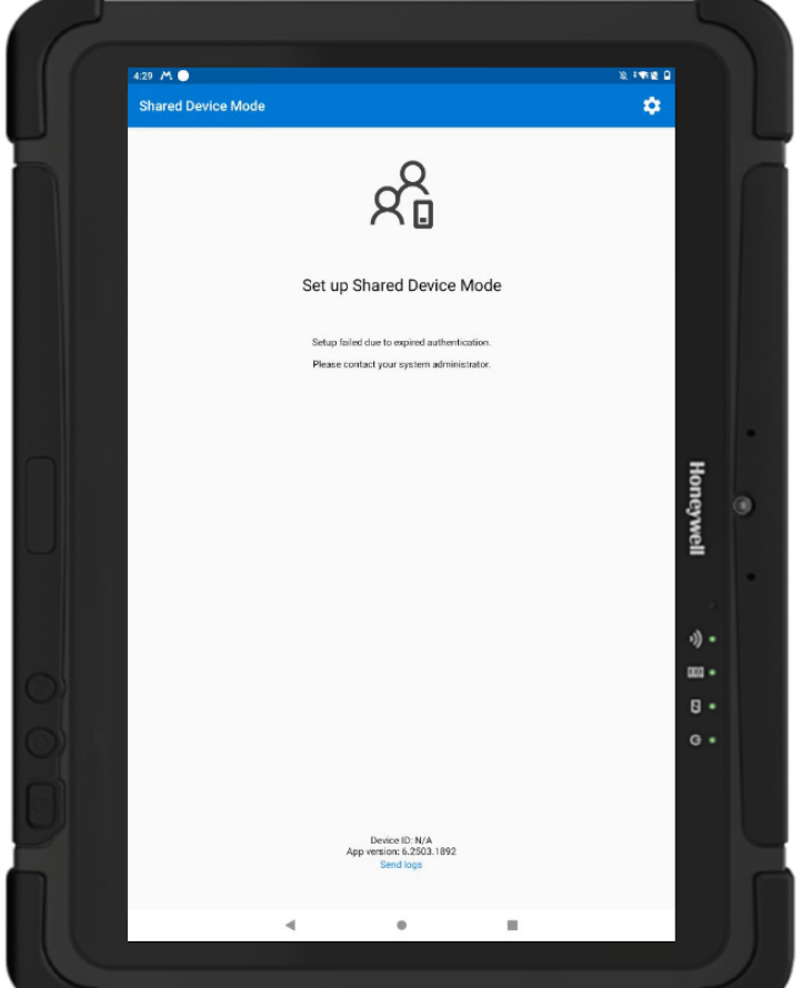 Seetup Shared Device Mode Failed