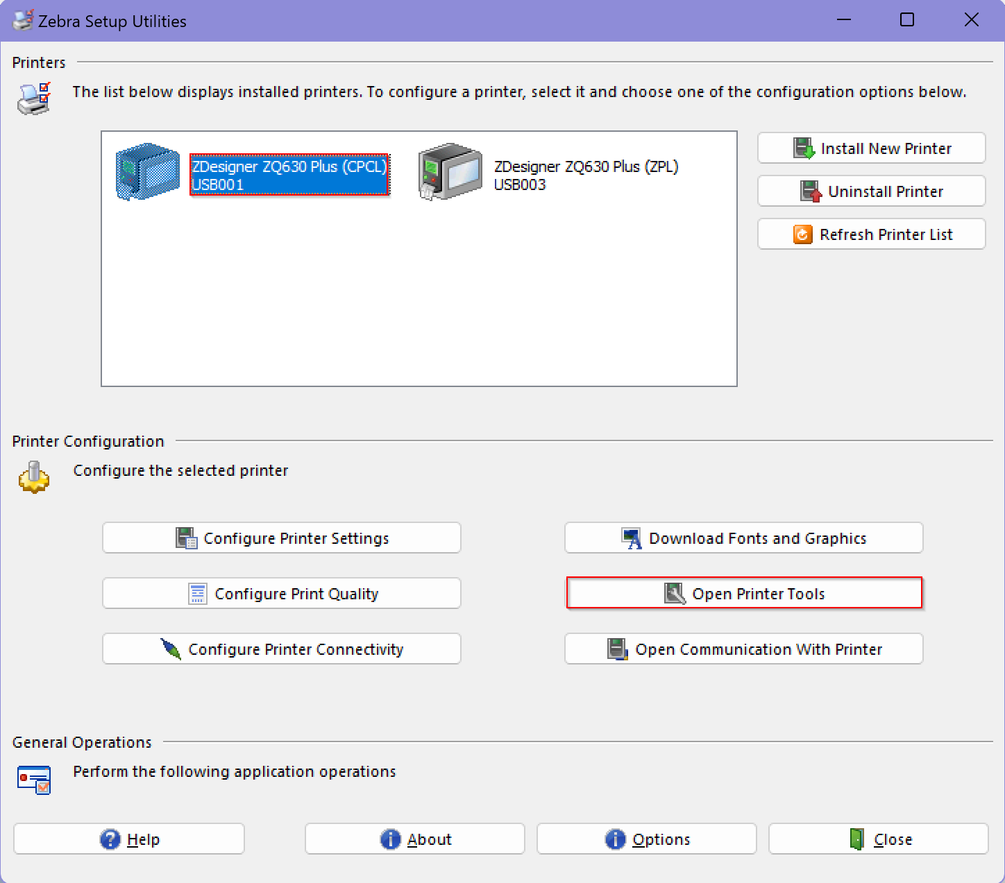 Go to Open Printer Tools > Action > Send file