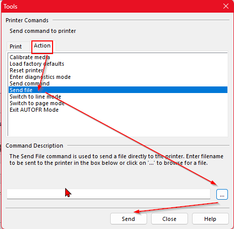Send file to printer