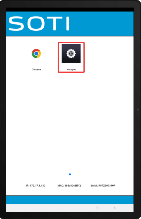 Device screen showing tethering and other apps on the lockdown screen.